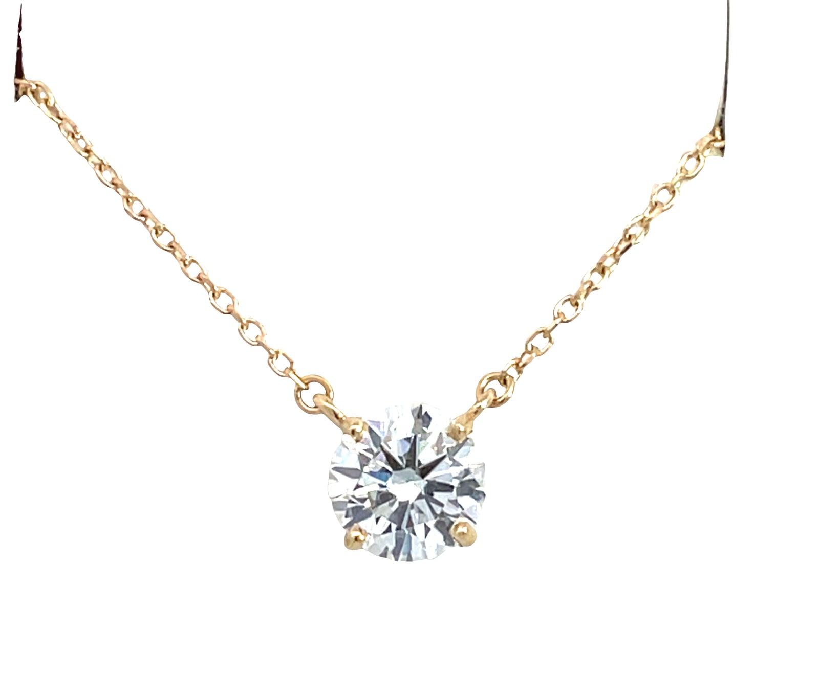 LAB GROWN ROUND DIAMOND 1.00CT STATIONARY SOLITAIRE NECKLACE