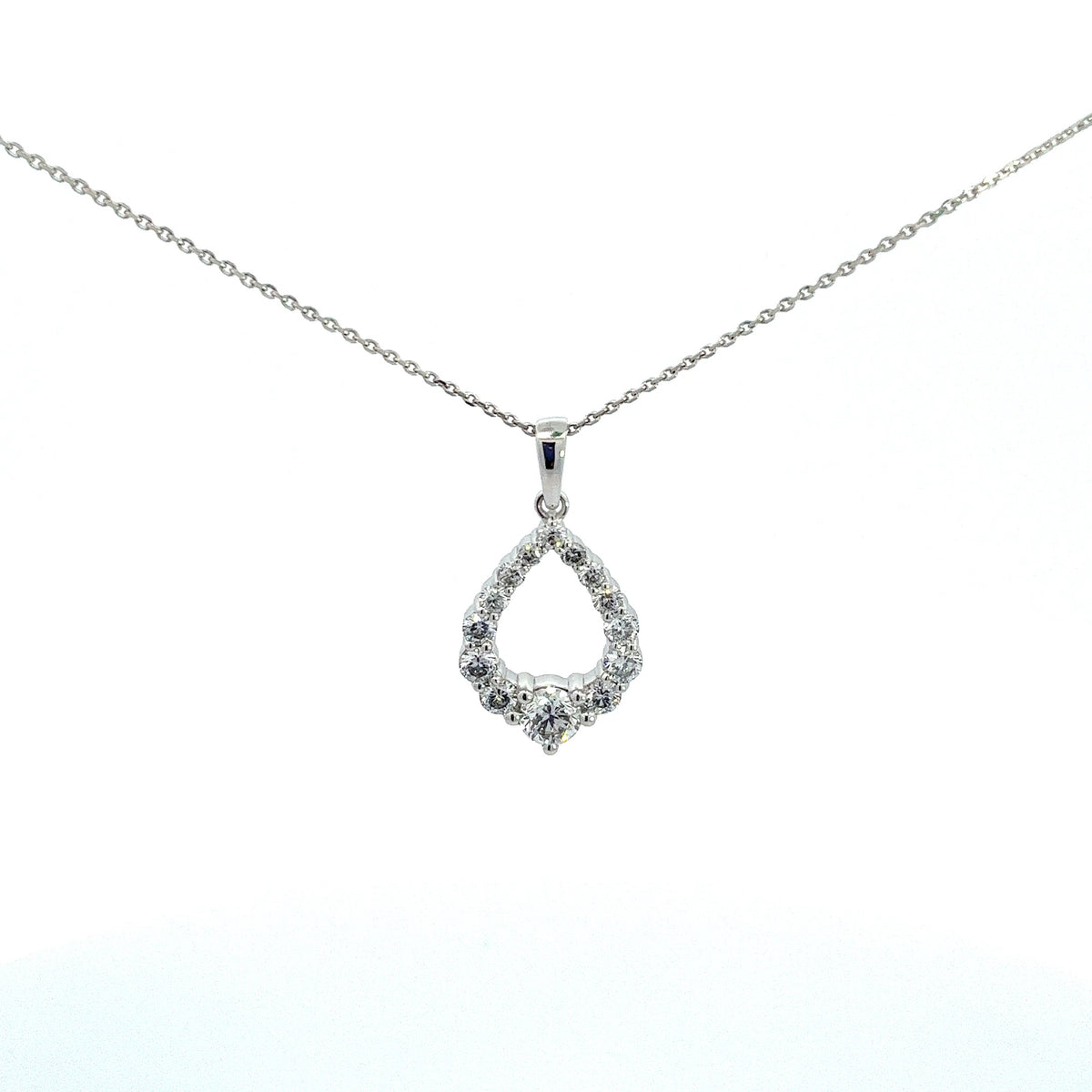 LG ROUND DIAMONDS 0.87CTW PEAR SHAPE PENDANT