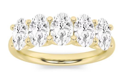 LAB GROWN OVAL DIAMONDS 2ctw PRONG SET BAND