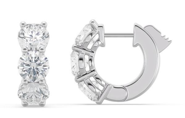 LAB GROWN ROUND DIAMONDS 7.18ctw HOOP EARRINGS