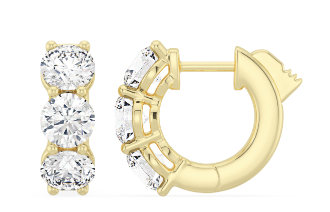 LAB GROWN ROUND DIAMONDS 6.30CTW HOOP EARRINGS