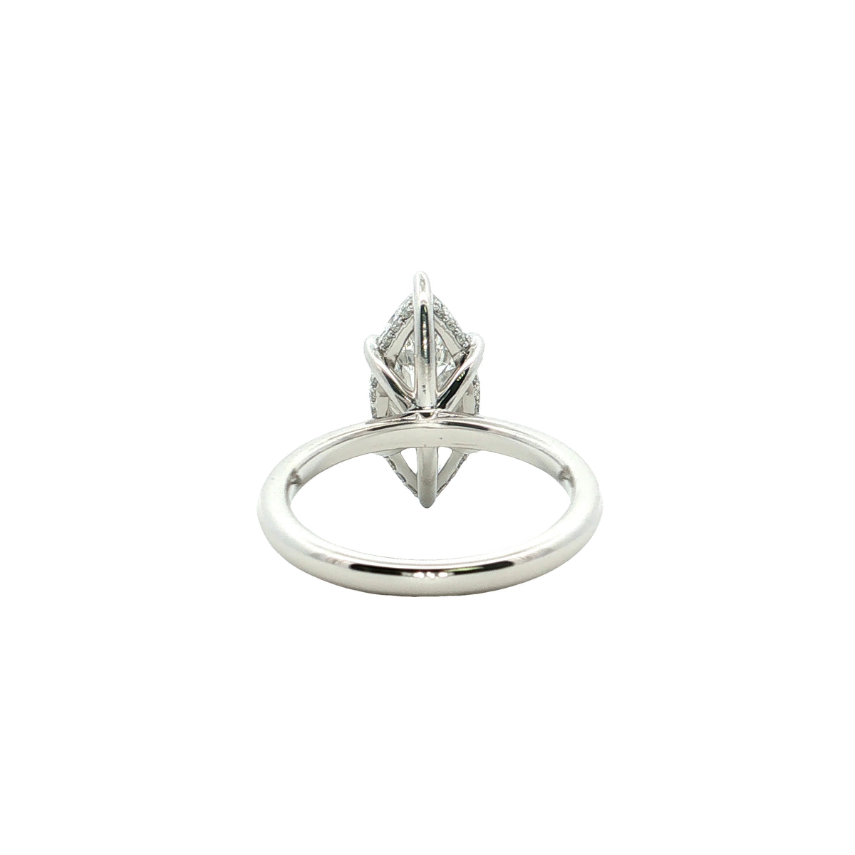 LAB GROWN MARQUISE DIAMOND 3.12ctw UNDERHALO SOLITAIRE ENGAGEMENT RING