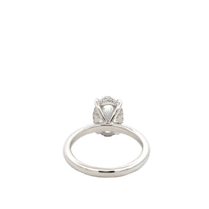 LAB GROWN OVAL & ROUND DIAMONDS 3.18ctw SOLITAIRE ENGAGEMENT RING