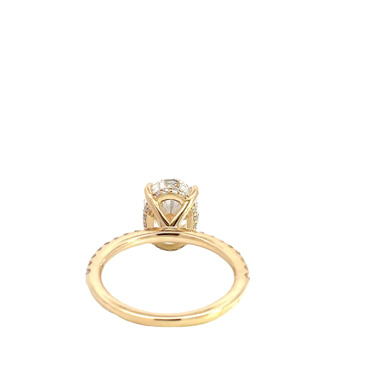 LAB GROWN OVAL AND ROUND DIAMONDS 3.55ctw PRONG SET RING