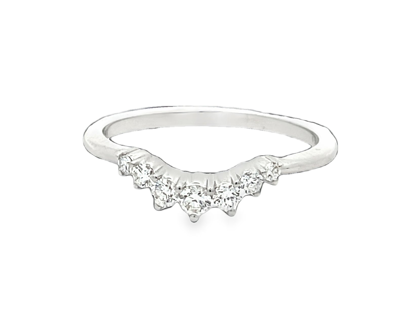 LAB GROWN ROUND DIAMONDS 1/5ctw PRONG SET CURVED BAND