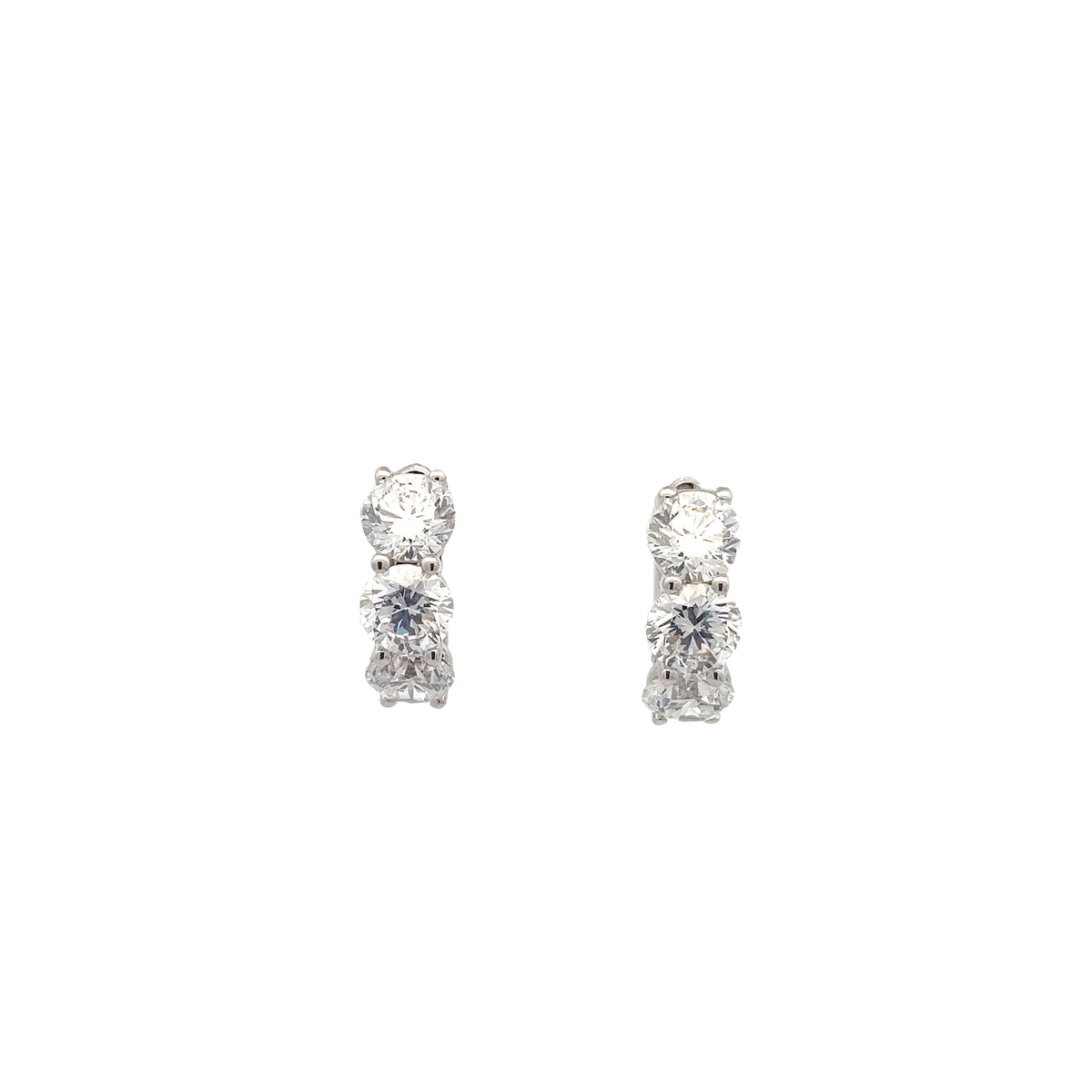 LG ROUND DIAMONDS 4.29CTW HOOPS