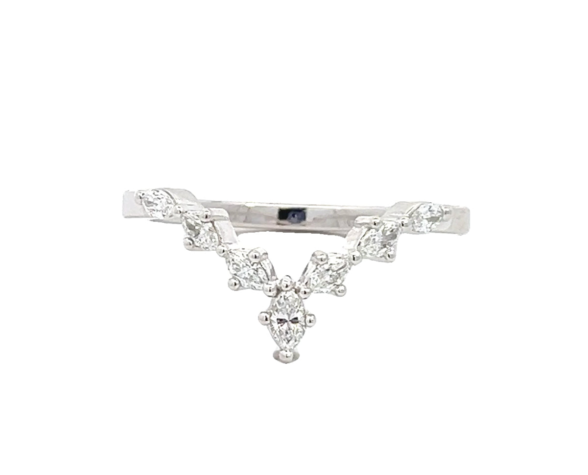 LAB GROWNMARQUISE DIAMONDS 1/5CTW CHEVRON STYLE BAND