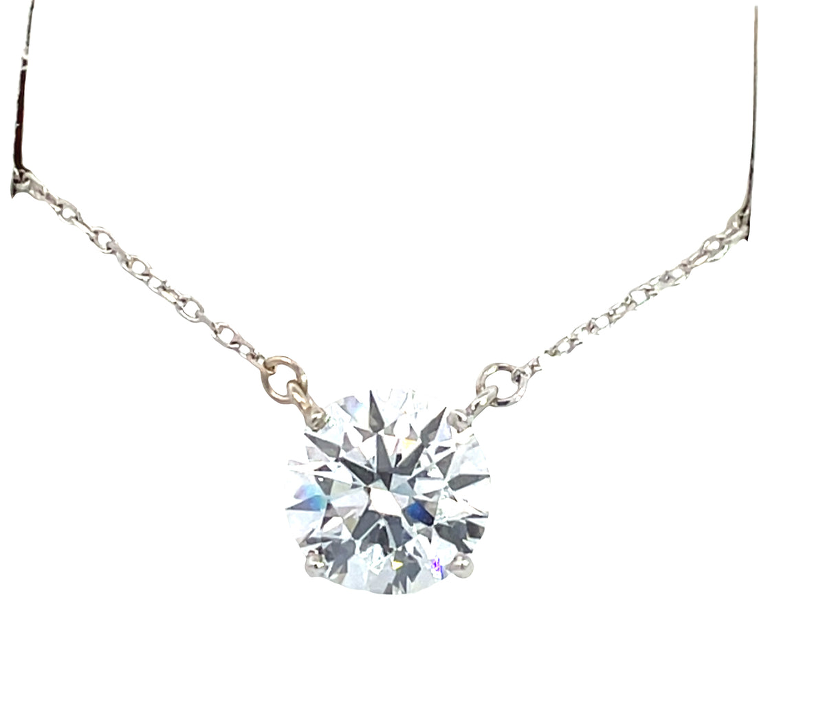 LAB GROWN ROUND DIAMOND 2.00ct STATIONARY NECKLACE