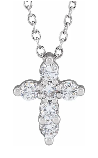 LAB GROWN ROUND DIAMONDS 1/2CTW CROSS PENDANT
