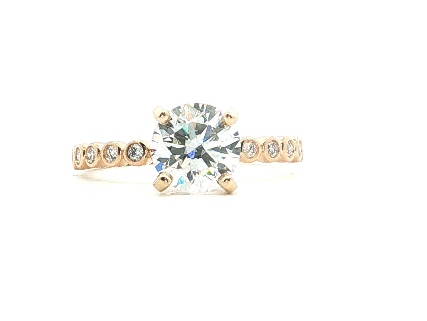 LAB GROWN ROUND DIAMONDS 1.70ctw BEZEL RING