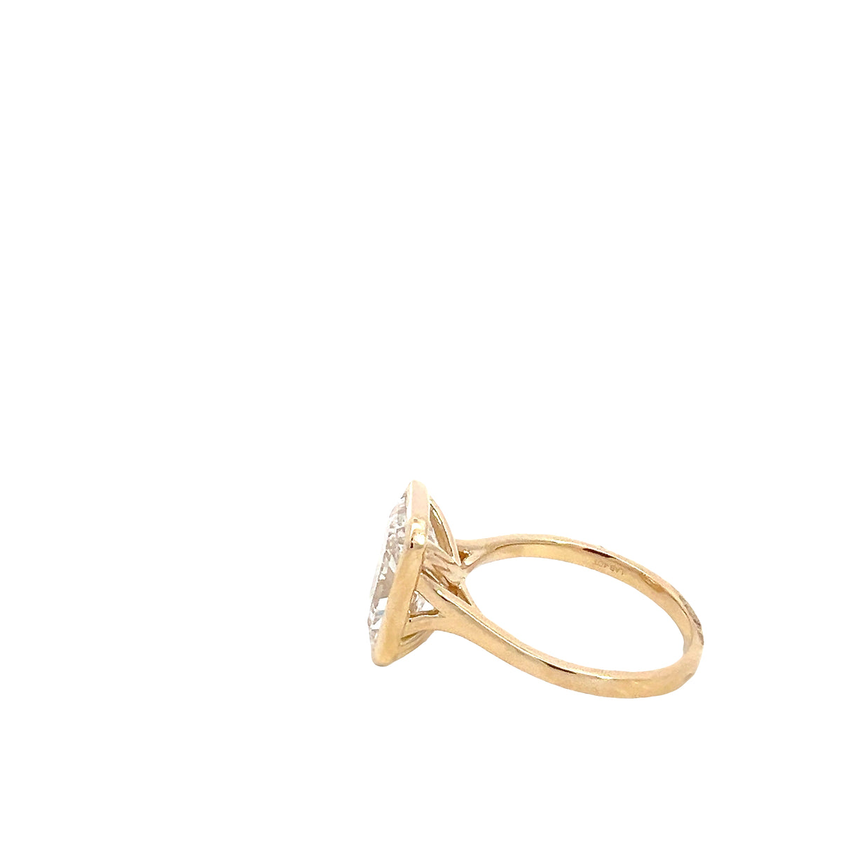 LAB GROWN RADIANT DIAMOND 4.05ct BEZEL SOLITAIRE ENGAGEMENT RING