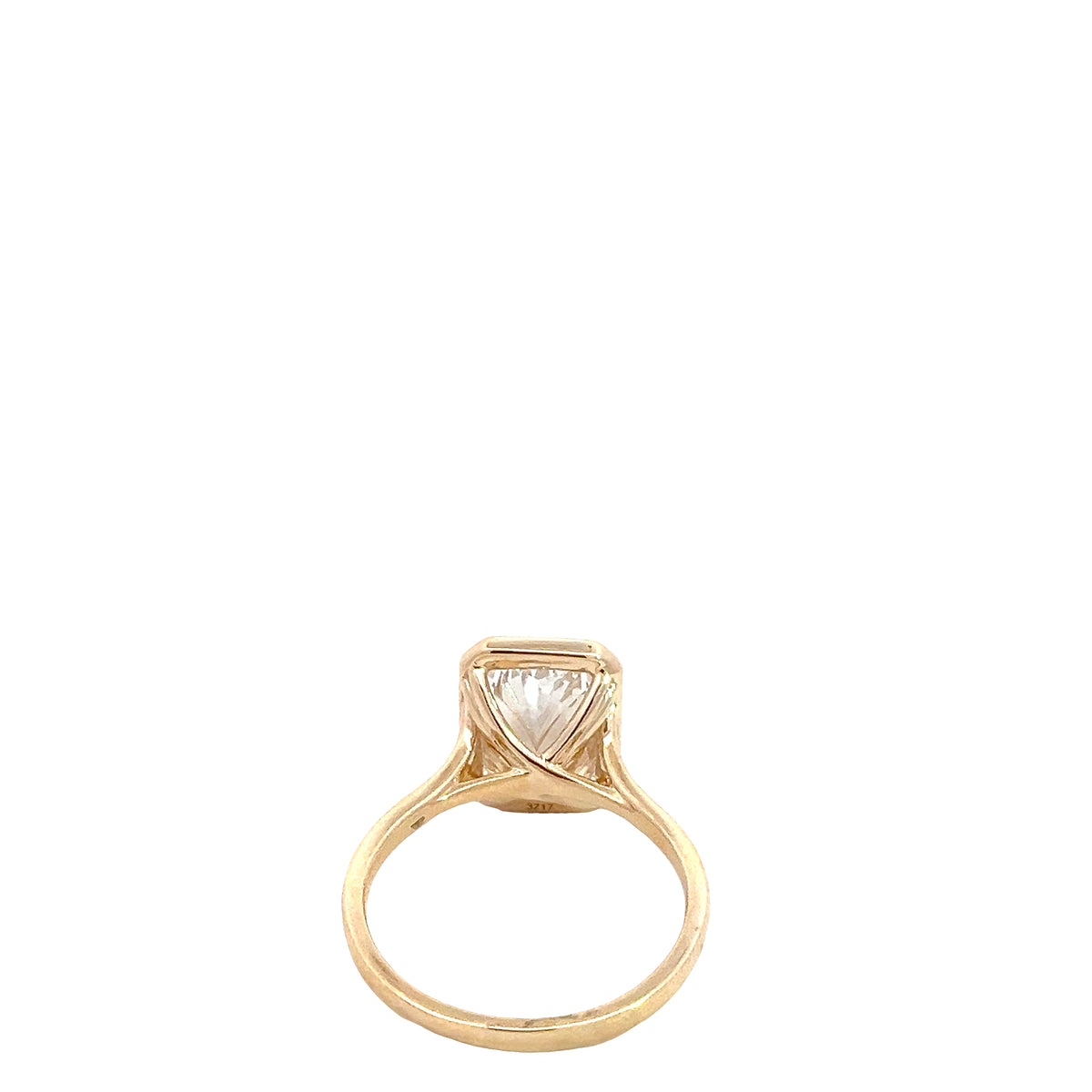 LAB GROWN RADIANT DIAMOND 4.05ct BEZEL SOLITAIRE ENGAGEMENT RING