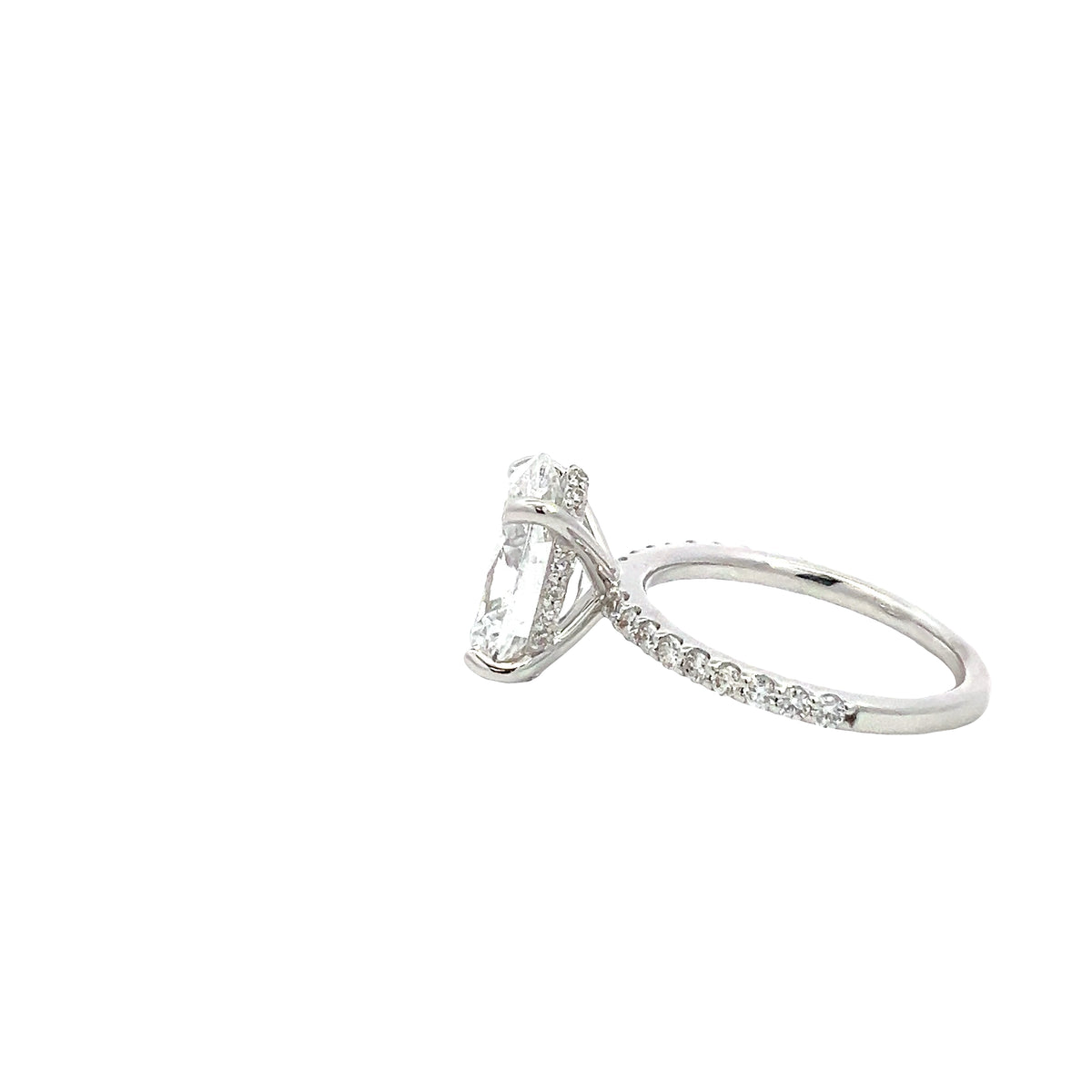 LAB GROWN OVAL AND ROUND DIAMONDS 3.49ctw PRONG SET RING