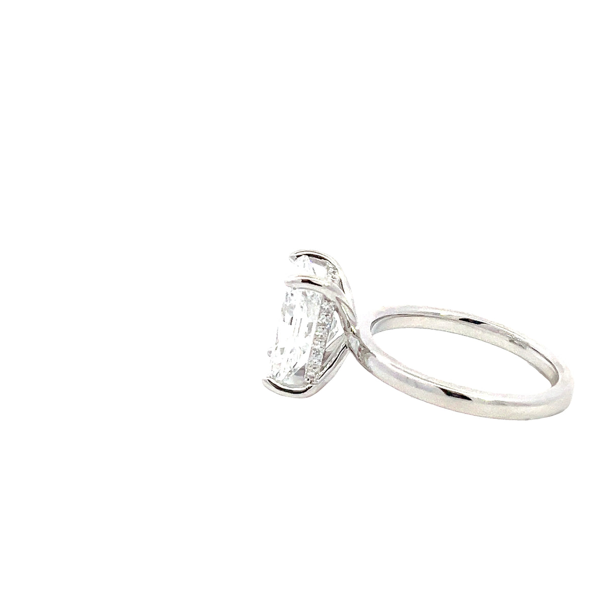 LAB GROWN RADIANT DIAMOND 4.22ctw UNDERHALO SOLITAIRE ENGAGEMENT RING