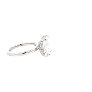 LAB GROWN RADIANT DIAMOND 4.16ctw UNDERHALO SOLITAIRE ENGAGEMENT RING