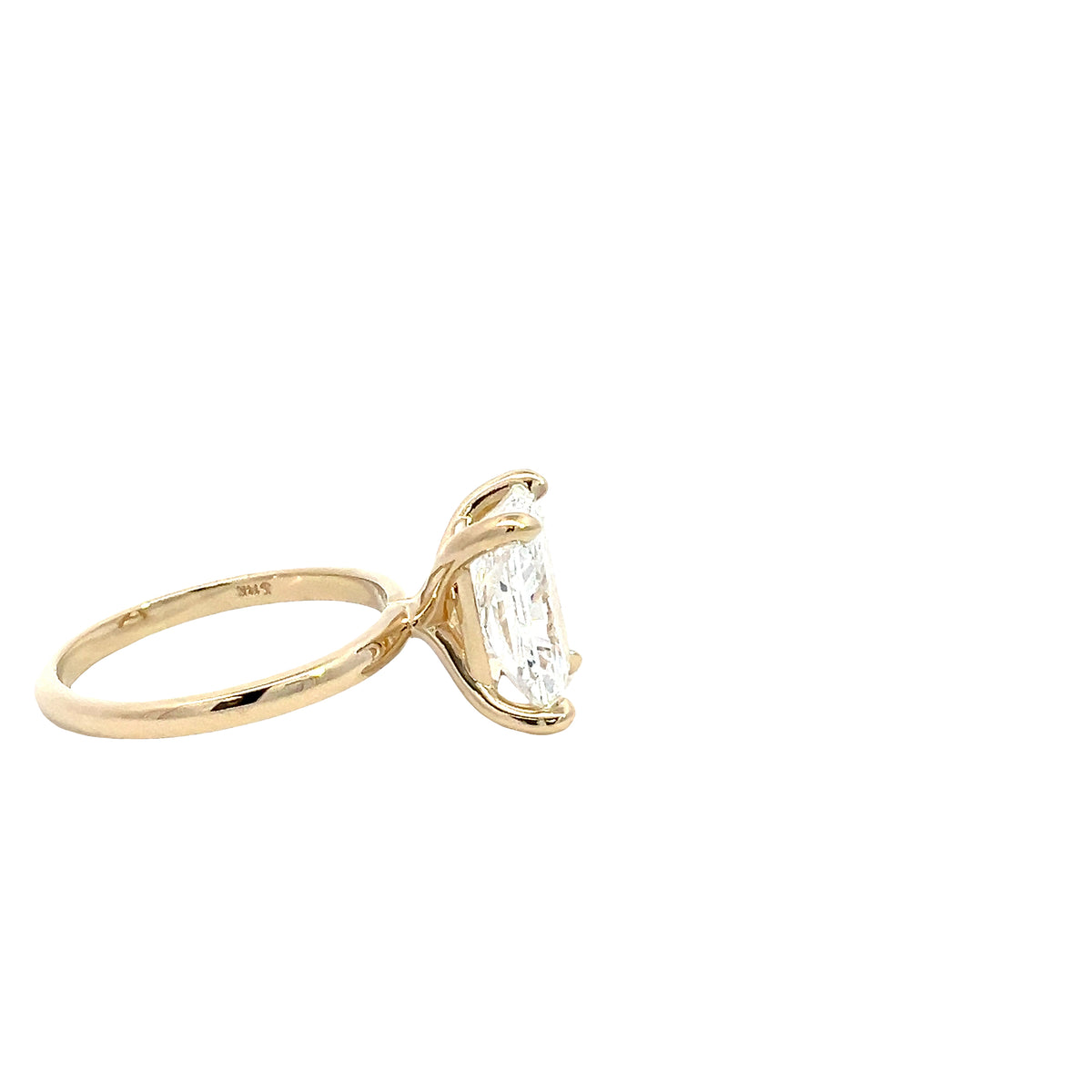 LAB GROWN RADIANT AND ROUND DIAMONDS 3.18ctw UNDERHALO SOLITAIRE ENGAGEMENT RING