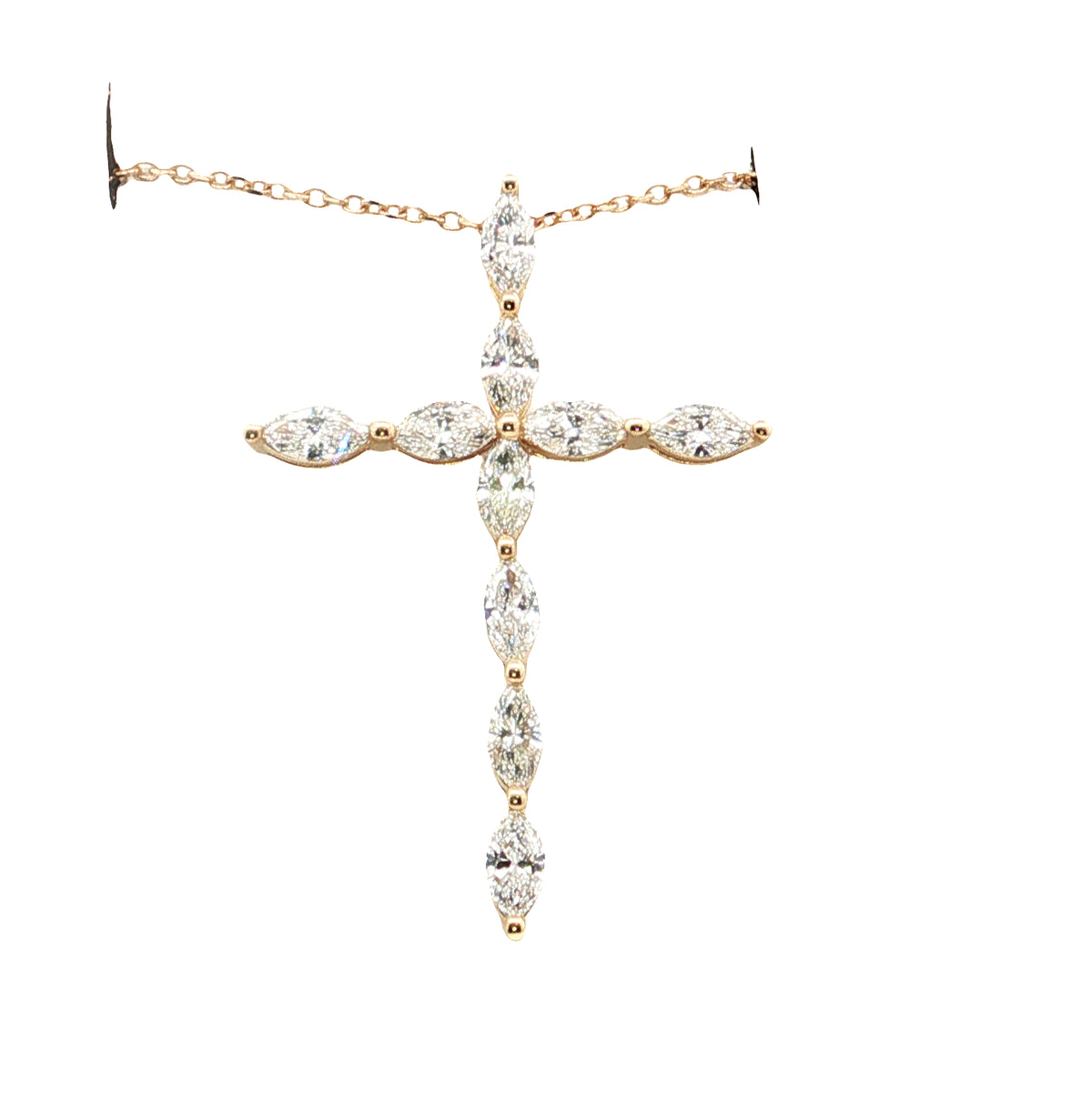 LAB GROWN MARQUISE DIAMONDS 1ctw CROSS PENDANT