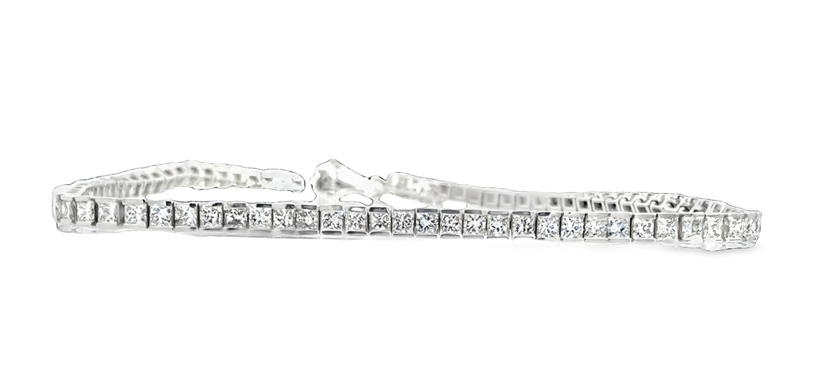 LAB GROWN PRINCESS DIAMONDS 3ctw CHANNEL SET BRACELET