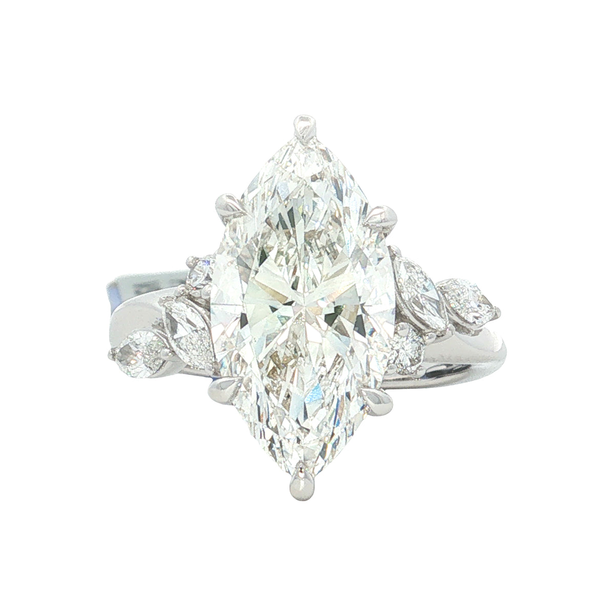 LAB GROWN MARQUISE DIAMONDS 5 1/2ctw FLORAL STYLE RING