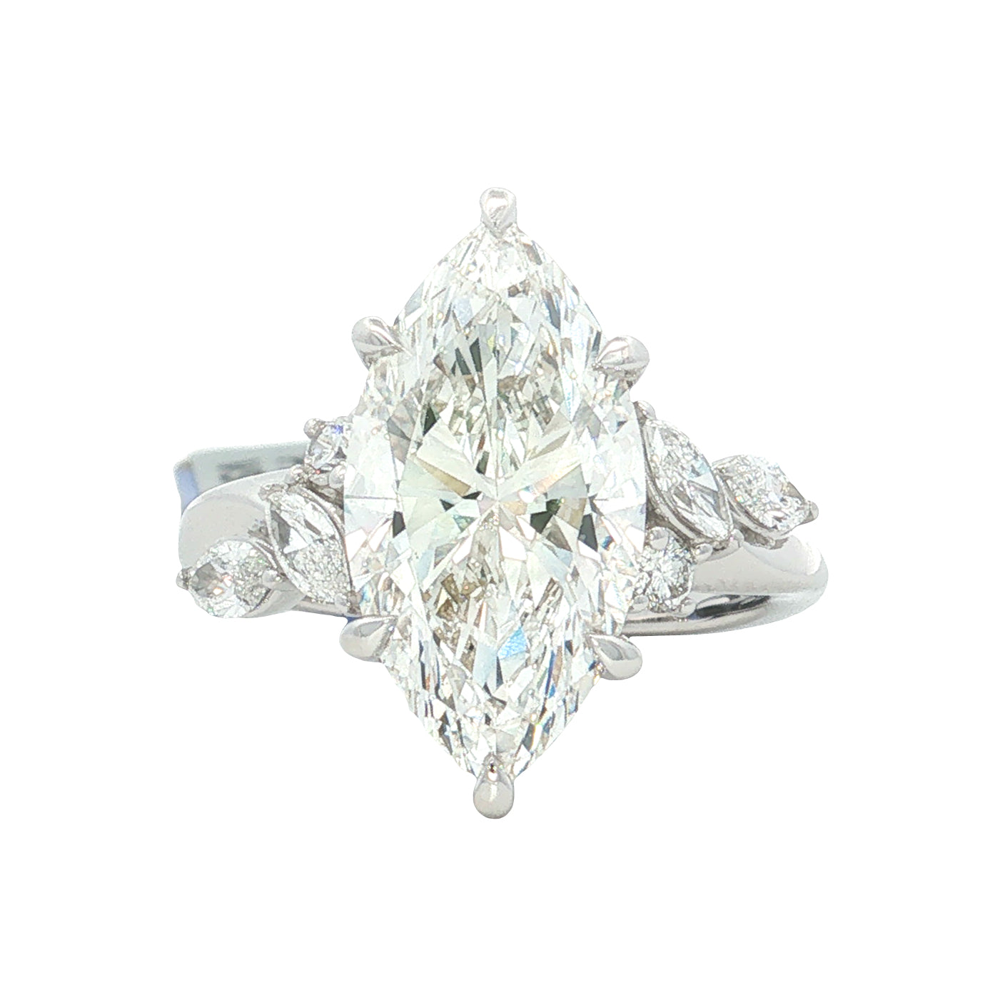 LAB GROWN MARQUISE DIAMONDS 5 1/2ctw FLORAL STYLE RING