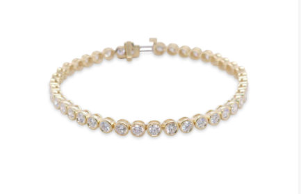 LAB GROWN ROUND DIAMONDS 9.92ctw BEZEL TENNIS BRACELET