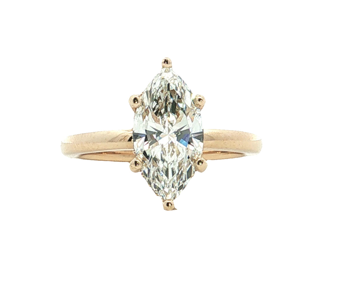 LAB GROWN MARQUISE DIAMOND 2.07ctw UNDERHALO SOLITAIRE ENGAGEMENT RING