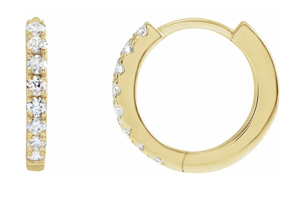 LAB GROWN ROUND DIAMONDS 1/5ctw HUGGIE EARRINGS