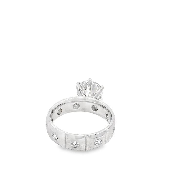 LAB GROUND ROUND DIAMONDS 3ctw FLUSH SET RING