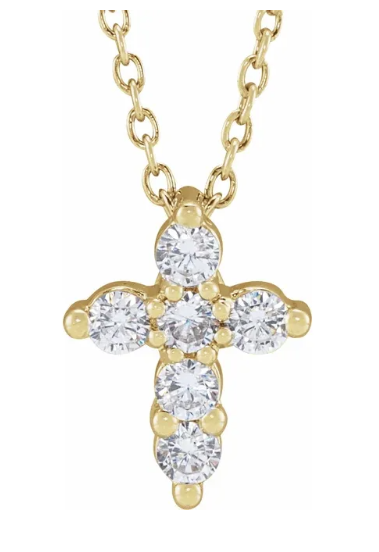 LAB GROWN ROUND DIAMONDS 1/2CTW CROSS PENDANT