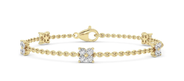 LAB GROWN ROUND DIAMONDS 1ctw PRONG SET LINK BRACELET