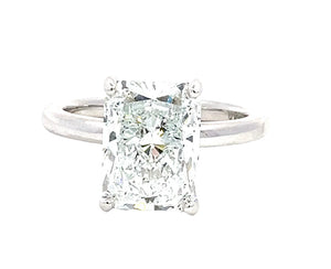 LAB GROWN RADIANT DIAMOND 4.16ctw UNDERHALO SOLITAIRE ENGAGEMENT RING