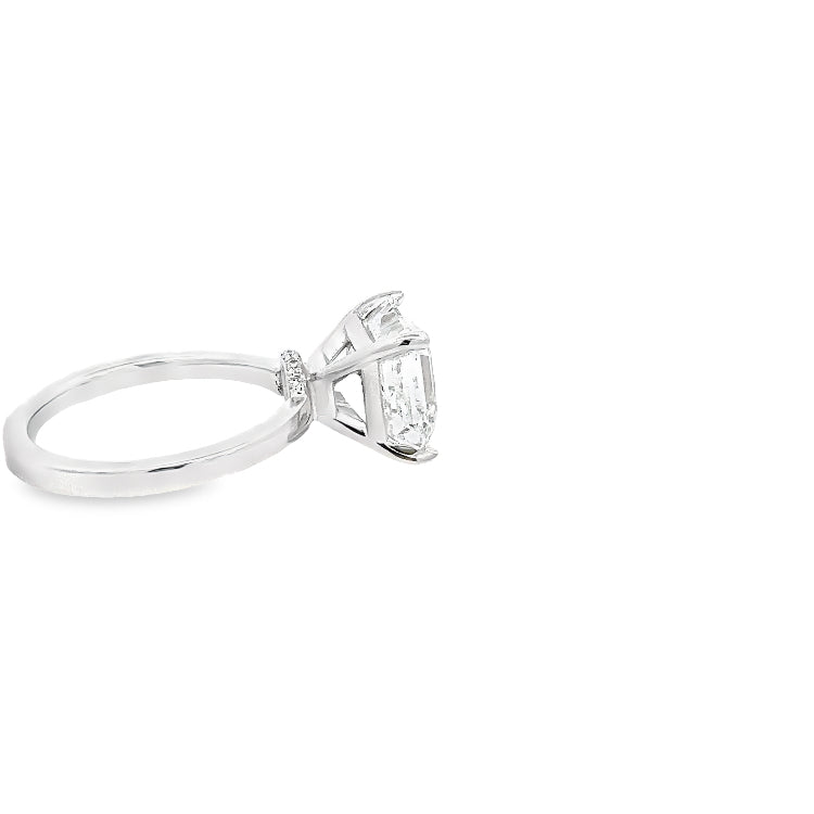 LAB GROWN ASSHER & ROUND DIAMONDS 5.14ctw SOLITAIRE ENGAGEMENT RING