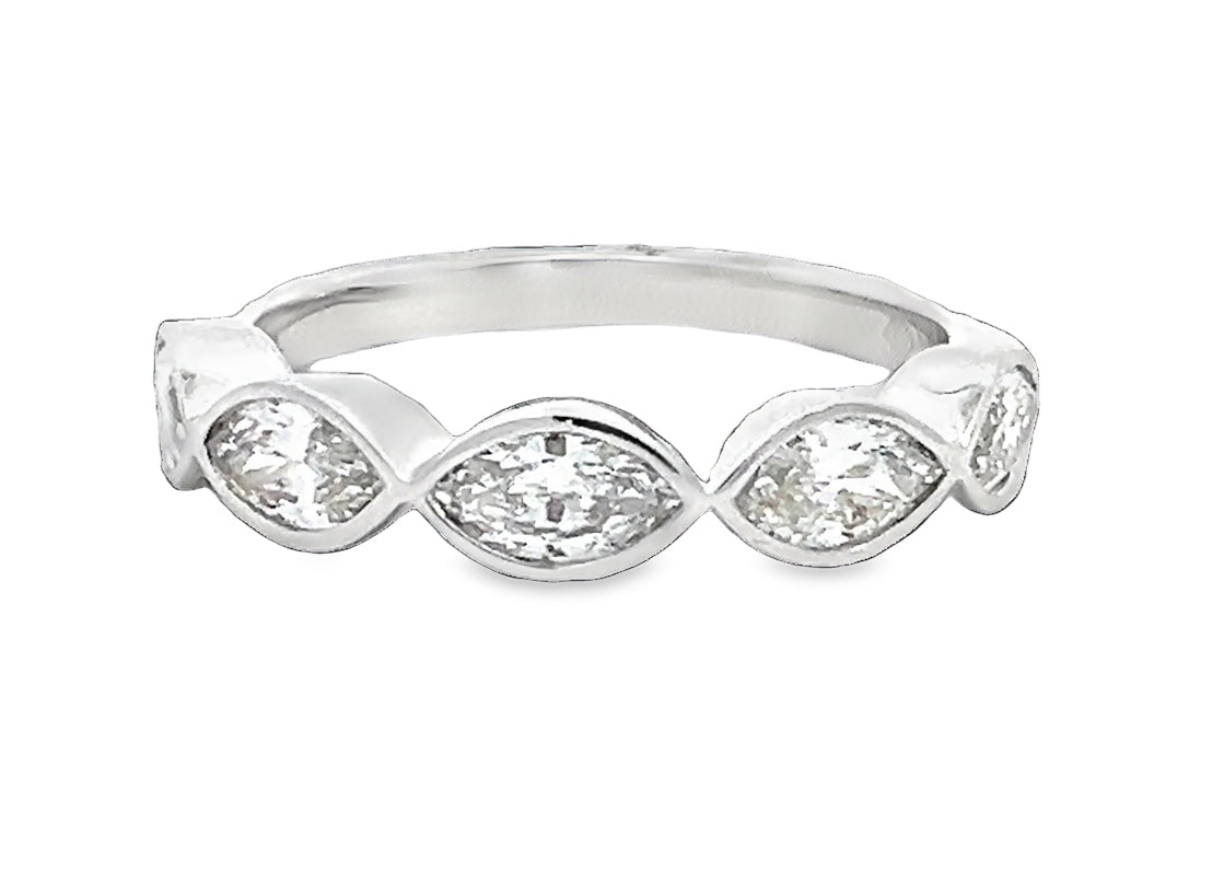 LAB GROWN MARQUISE DIAMONDS 1ctw BEZEL SET BAND
