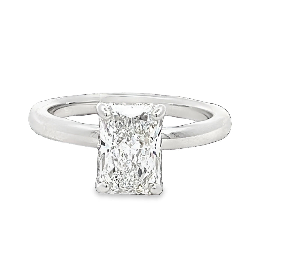 LAB GROWN RADIANT &amp; ROUND DIAMONDS 1.70ctw SOLITAIRE ENGAGEMENT RING