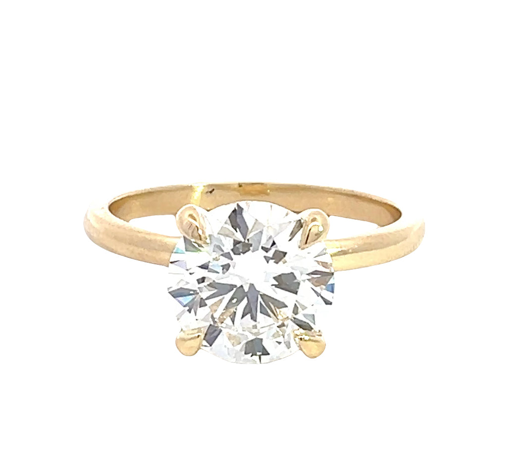 LAB GROWN ROUND DIAMOND 2.58ct SOLITAIRE ENGAGEMENT RING