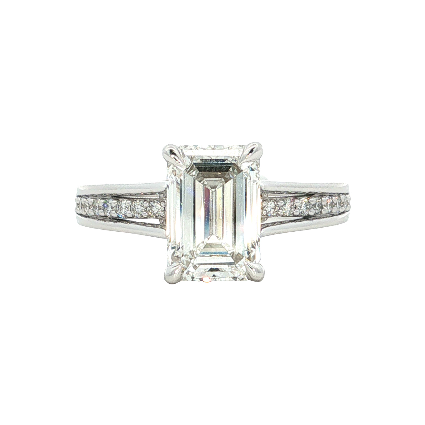 LAB GROWN EMERALD CUT DIAMOND 2.31ctw PRONG SET RING