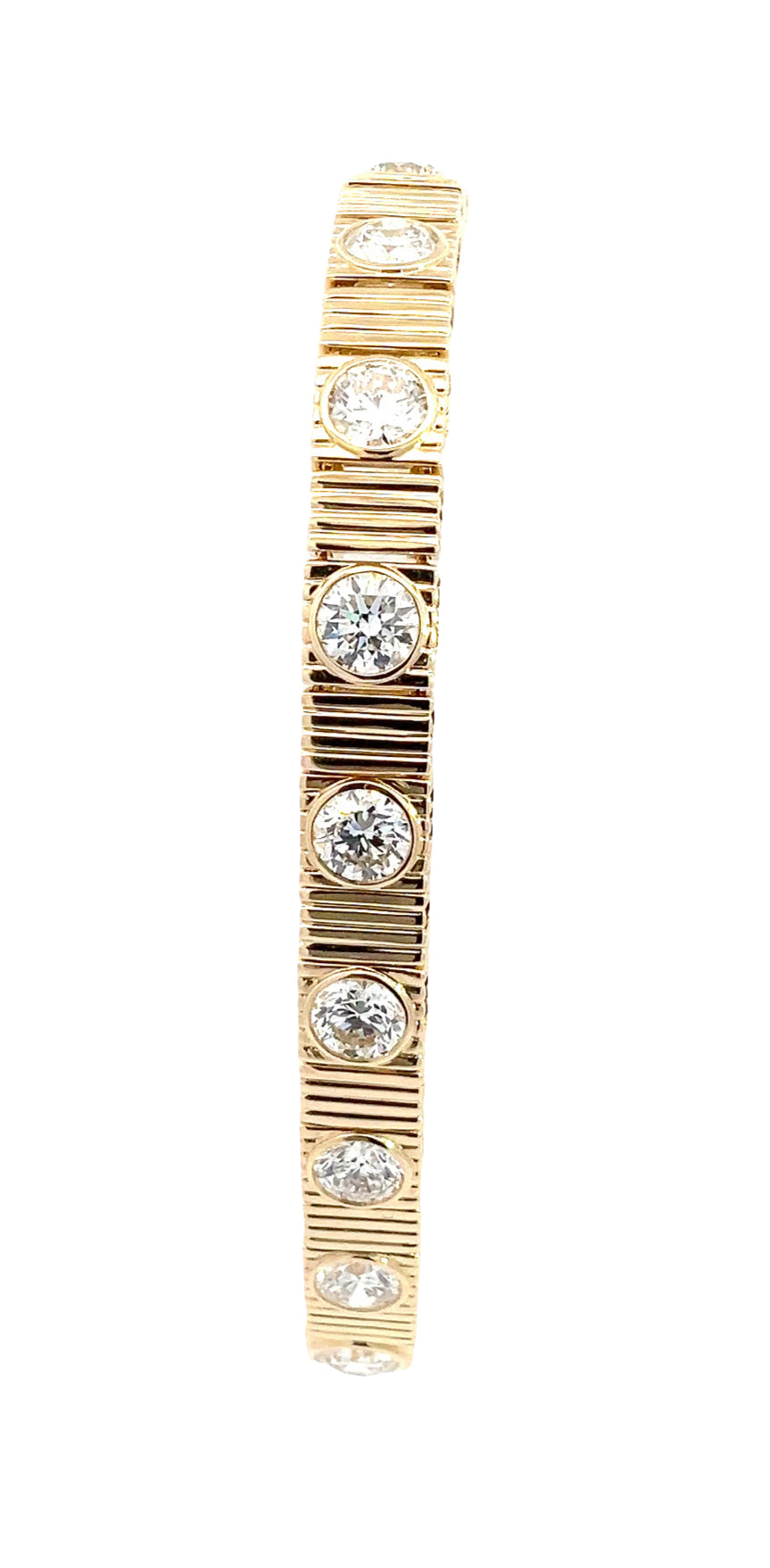 LAB GROWN ROUND DIAMONDS 7CTW BEZEL LINK BRACELET