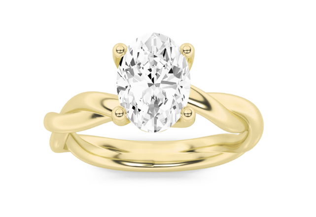 LAB GROWN OVAL DIAMOND 1.02ct TWIST SOLITAIRE ENGAGEMENT RING