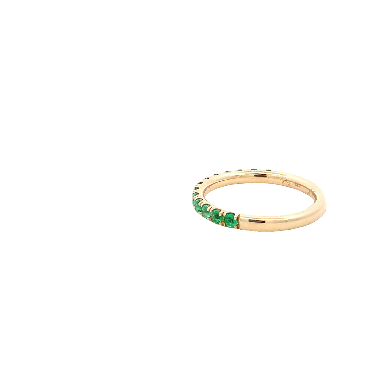ROUND EMERALDS 1/2ctw PRONG SET BAND