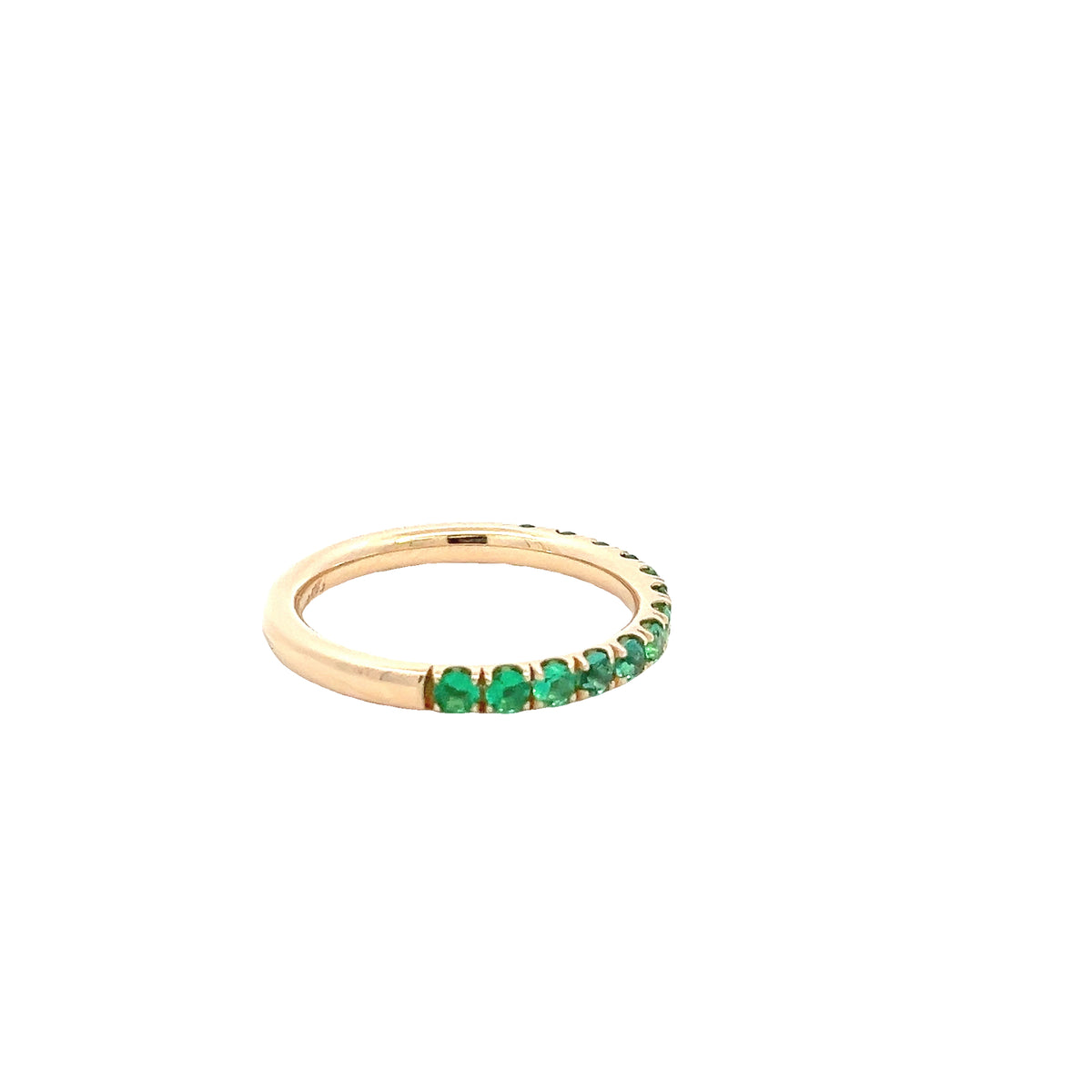 ROUND EMERALDS 1/2ctw PRONG SET BAND