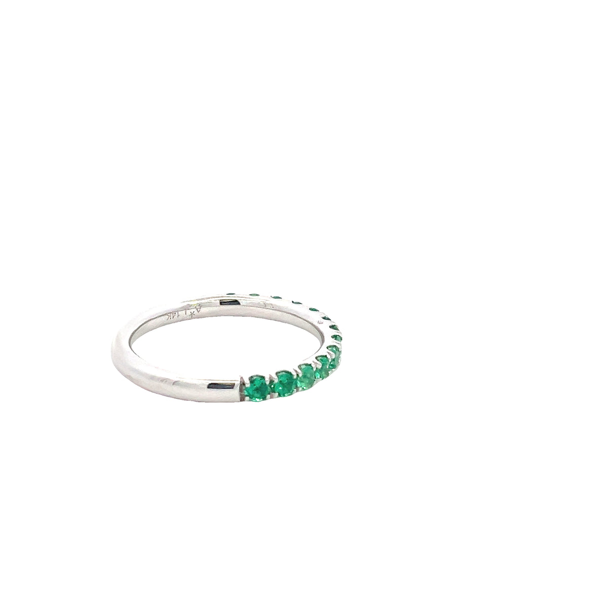 ROUND EMERALDS 1/2ctw PRONG SET BAND