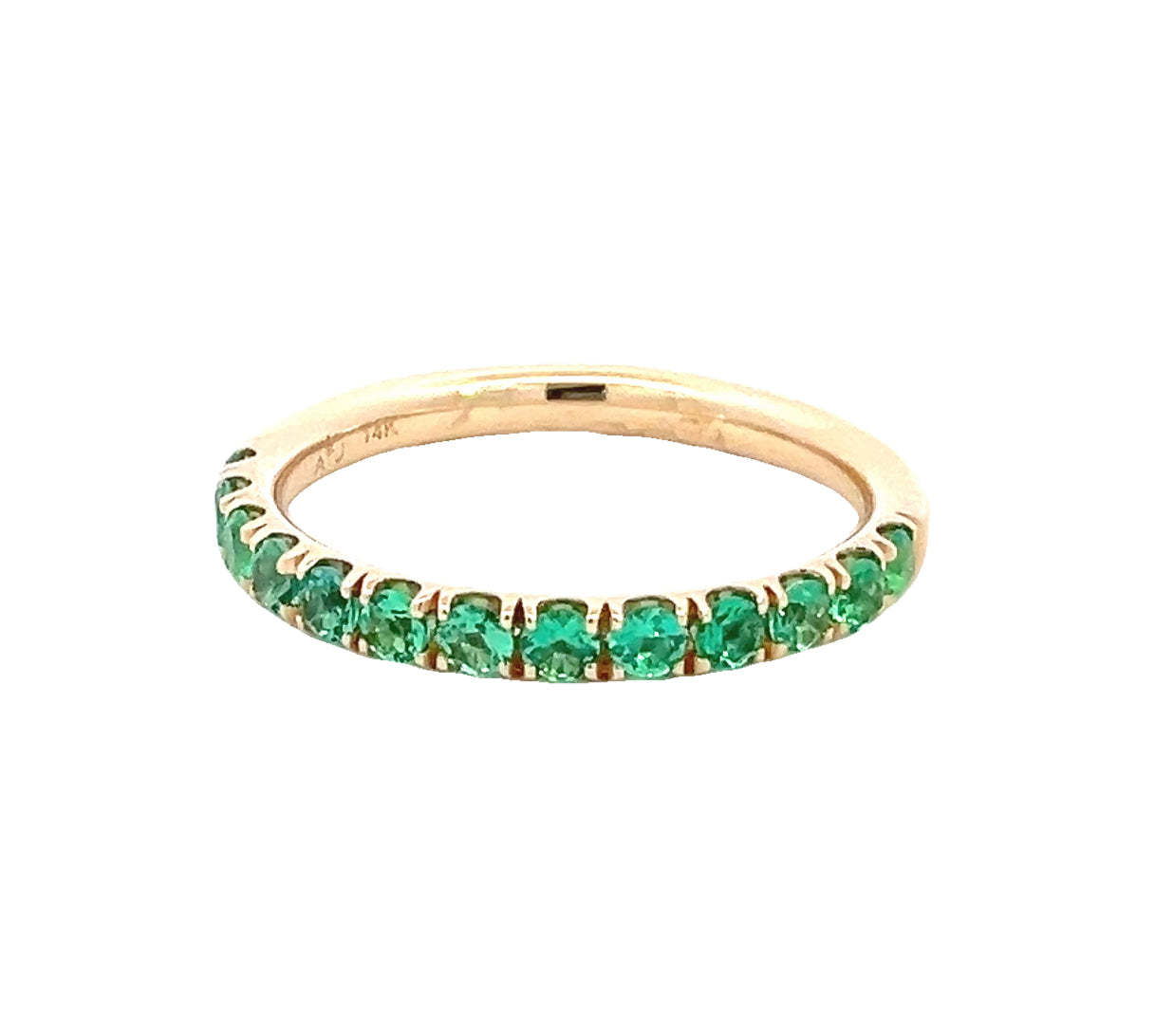 ROUND EMERALDS 1/2ctw PRONG SET BAND