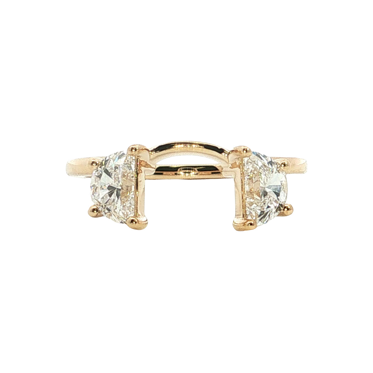 LAB GROWN HALF MOON DIAMONDS 1ctw RING WRAP