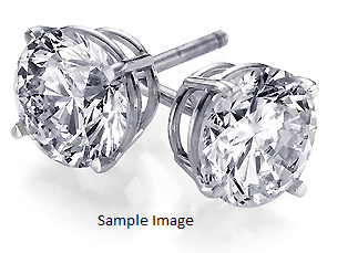 LAB GROWN ROUND DIAMONDS 3.05ctw STUD EARRINGS