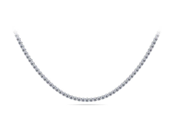 LAB GROWN ROUND DIAMONDS 13.98ctw TENNIS NECKLACE