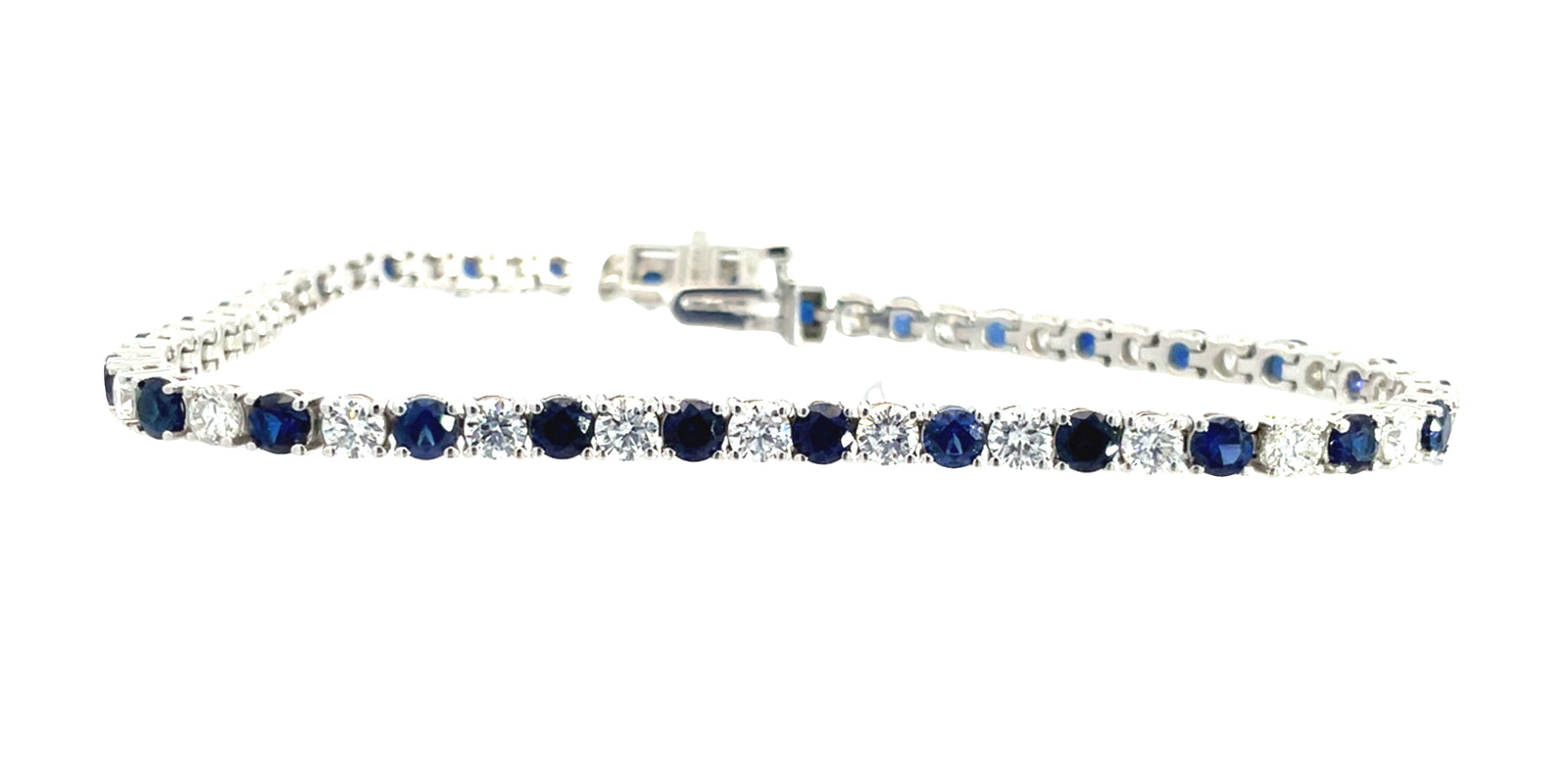 LAB GROWN SAPPHIRES AND DIAMONDS 5ctw TENNIS BRACELET