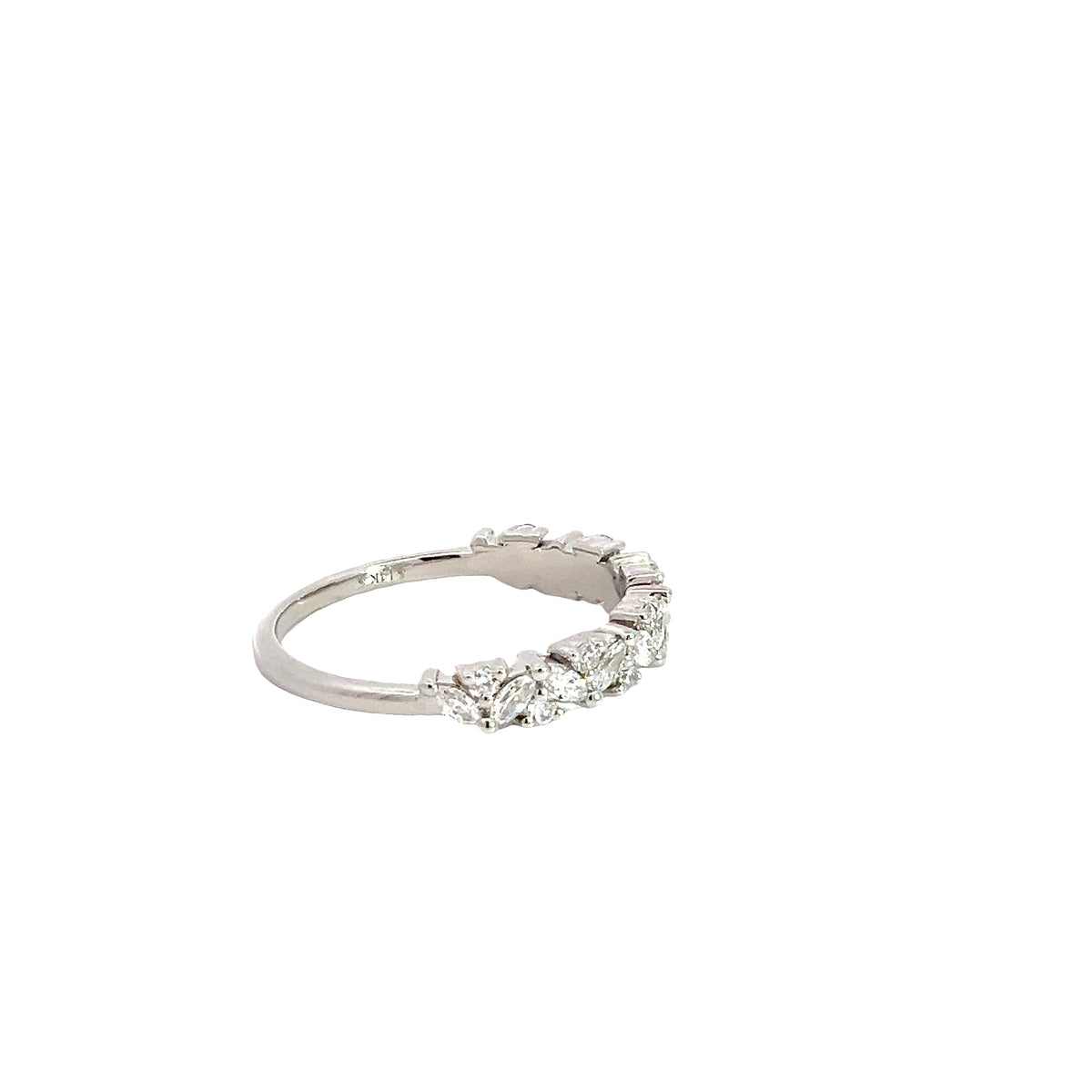 LAB GROWN MARQUISE &amp; ROUND DIAMONDS 1/2ctw ALTERNATING BAND