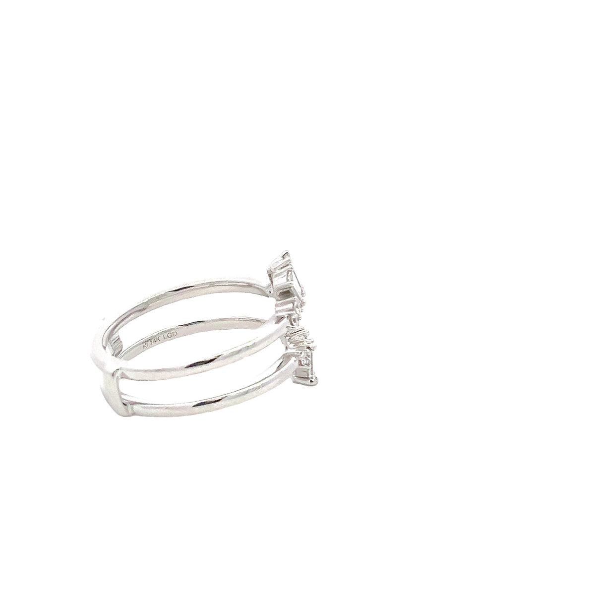 LAB GROWN BAGUETTE AND ROUND DIAMONDS 3/8ctw RING GUARD