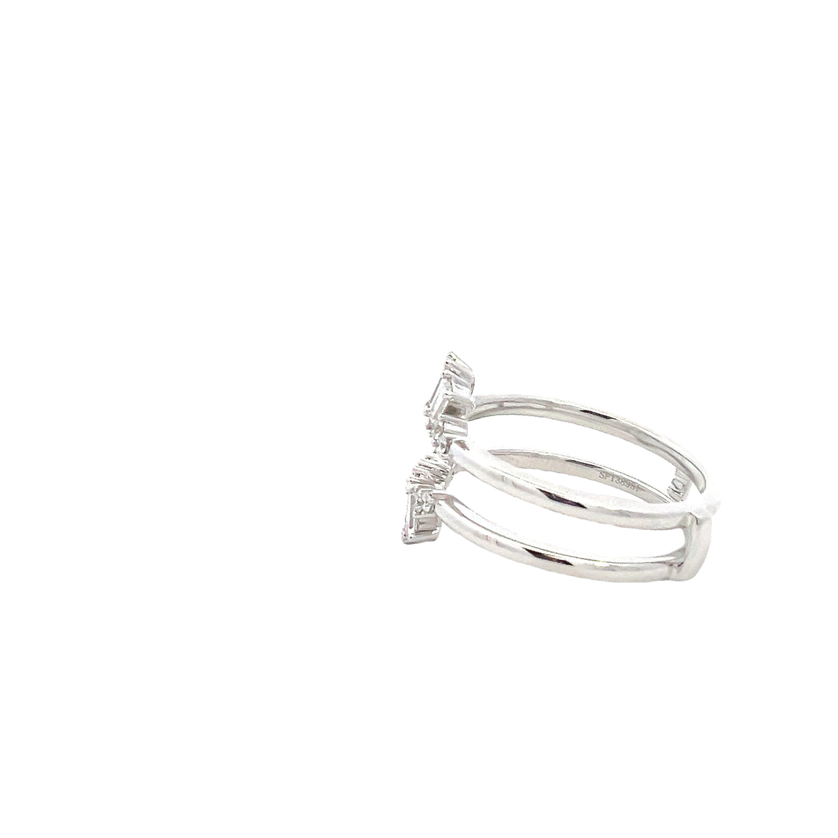 LAB GROWN BAGUETTE AND ROUND DIAMONDS 3/8ctw RING GUARD