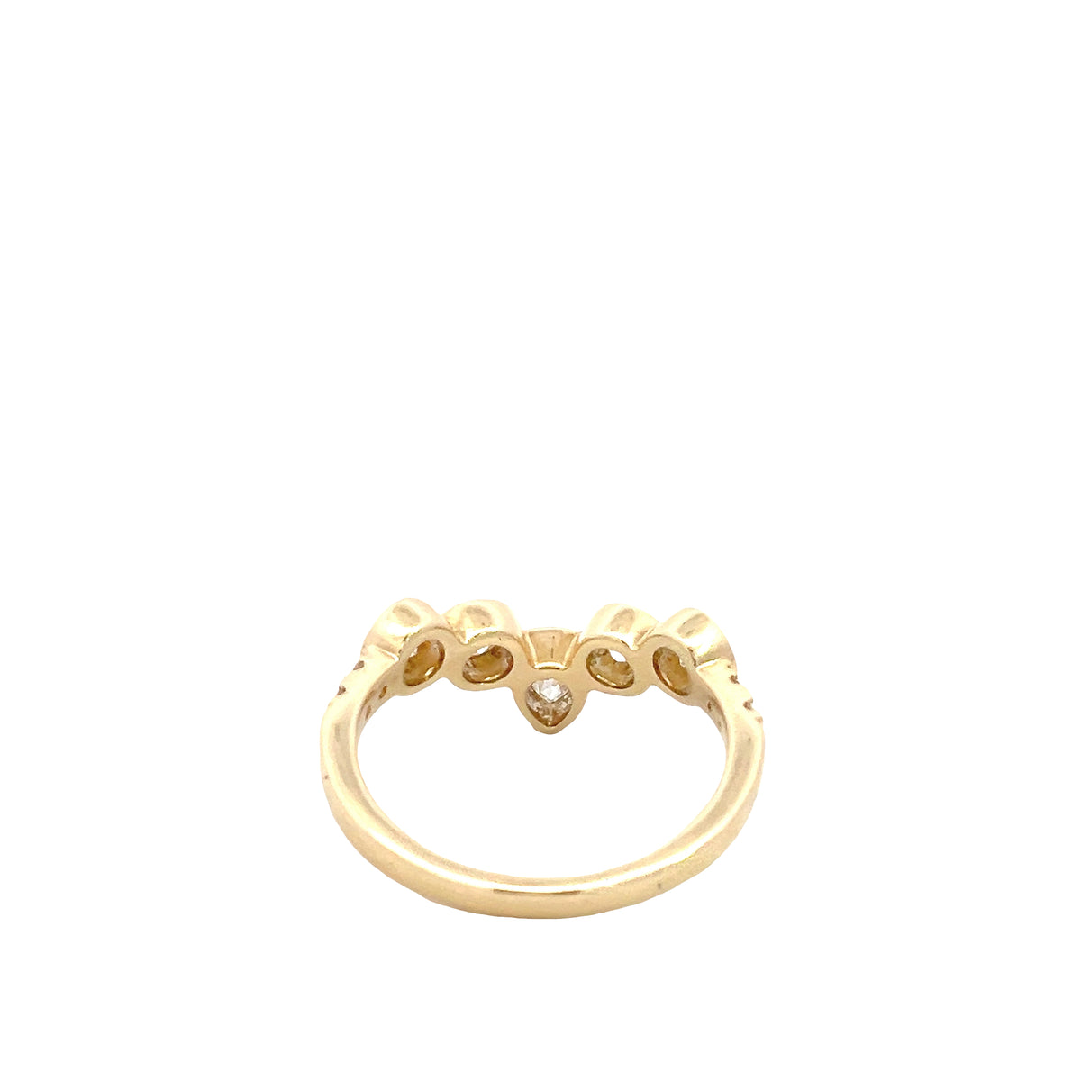 LAB GROWN PEAR &amp; ROUND DIAMONDS 1ctw BEZEL SET CHEVRON BAND